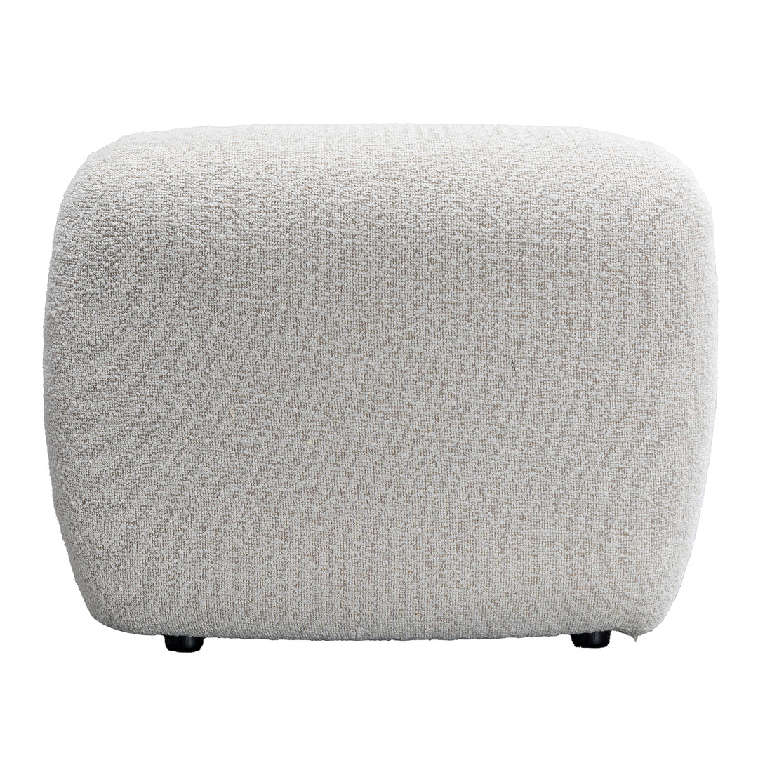 Cream boucle fabric 1 seater sofa with armrest malt in real life style.