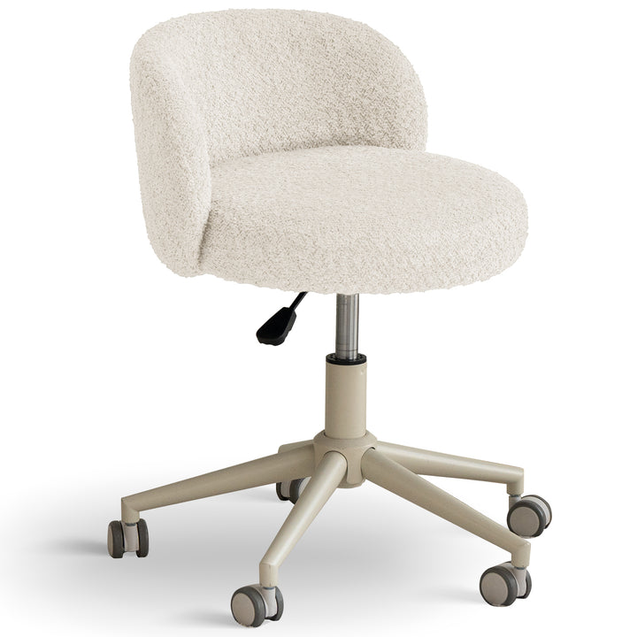 Cream boucle fabric office chair ins detail 7.