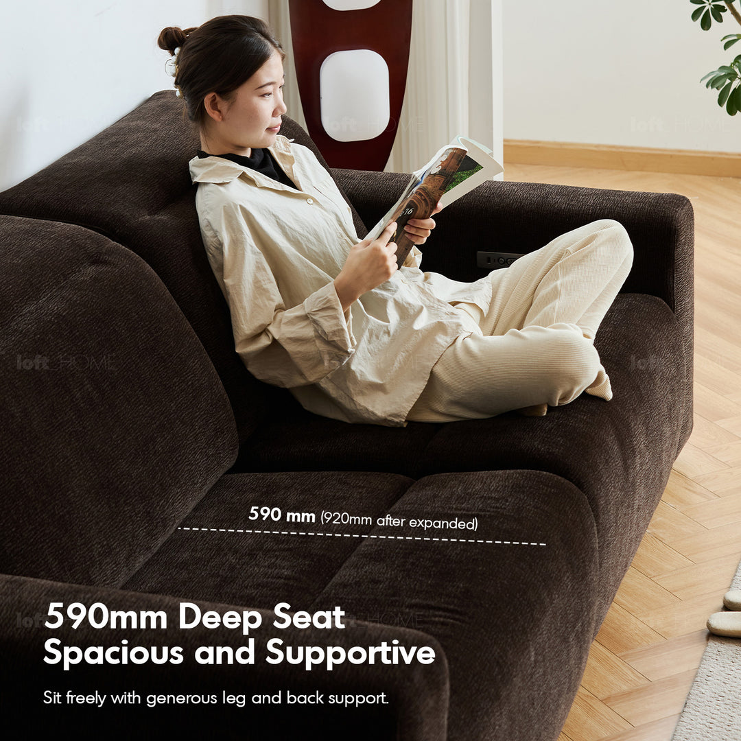 Cream chenille velvet fabric electric recliner 4 seater sofa lolo environmental situation.