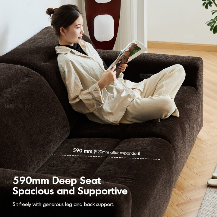 Cream chenille velvet fabric electric recliner 4 seater sofa lolo environmental situation.