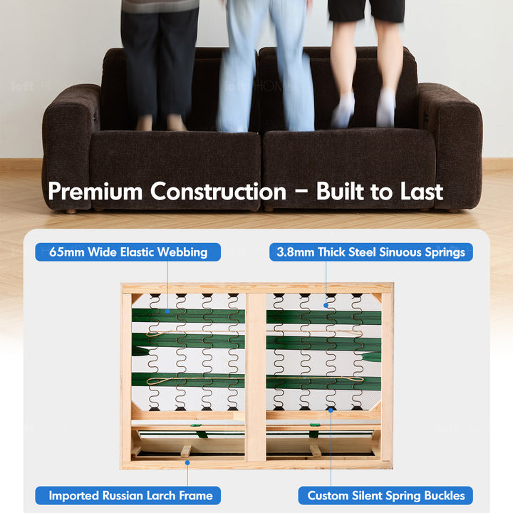 Cream chenille velvet fabric electric recliner 4 seater sofa lolo detail 8.