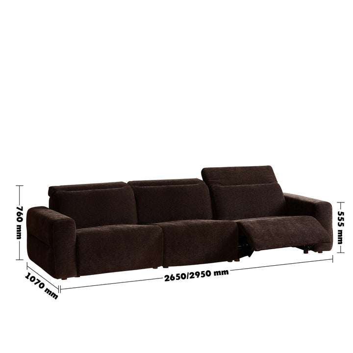 Cream chenille velvet fabric electric recliner 4 seater sofa lolo size charts.