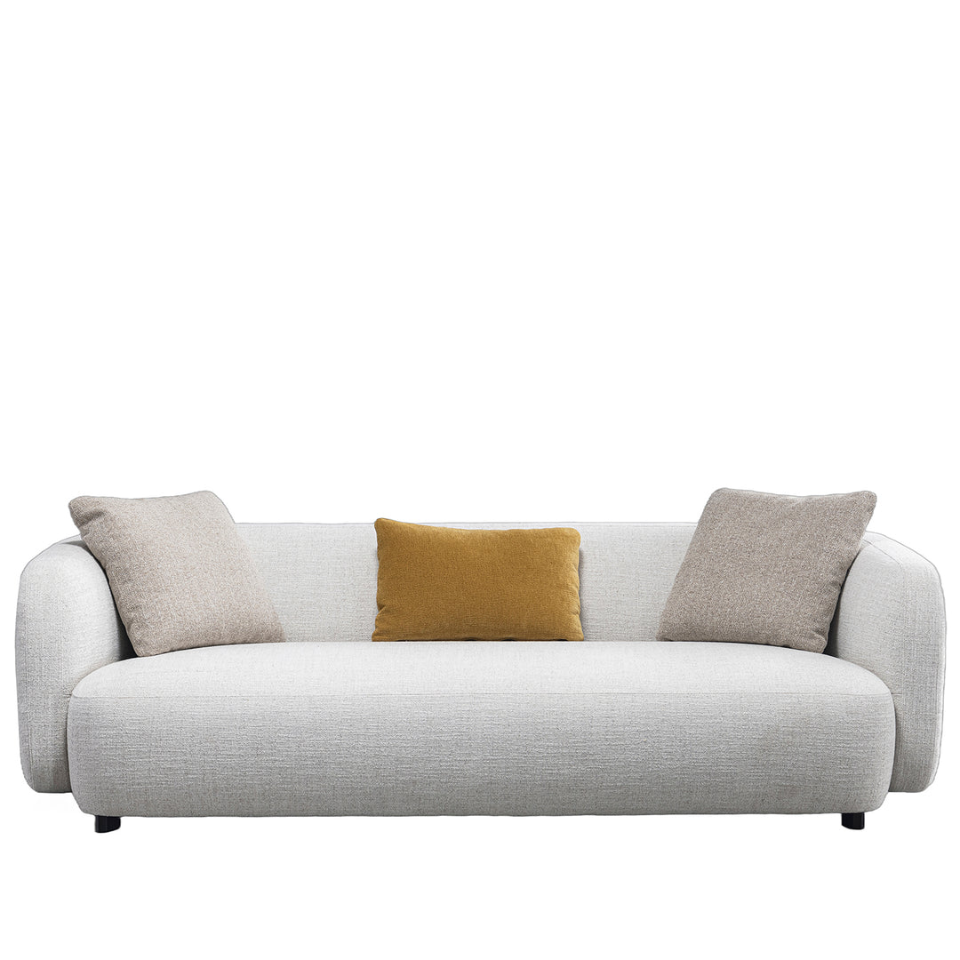 Cream mixed weave fabric 2 seater sofa luma in white background.