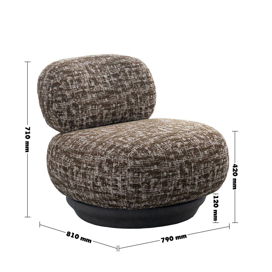 Cream mixed weave fabric revolving 1 seater sofa bixy size charts.