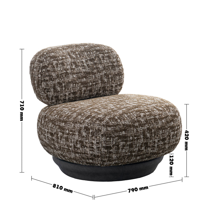 Cream mixed weave fabric revolving 1 seater sofa bixy size charts.