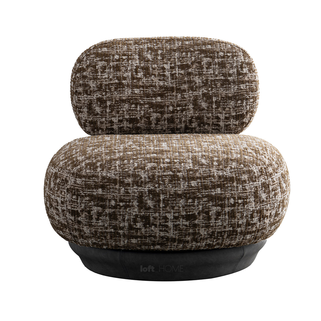 Cream mixed weave fabric revolving 1 seater sofa bixy with context.