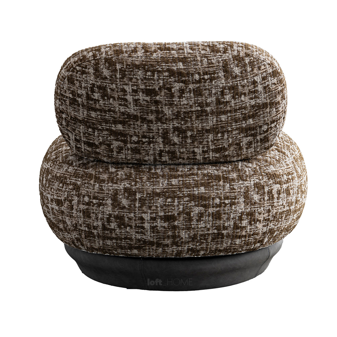 Cream mixed weave fabric revolving 1 seater sofa bixy in details.