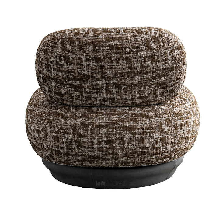 Cream mixed weave fabric revolving 1 seater sofa bixy in details.