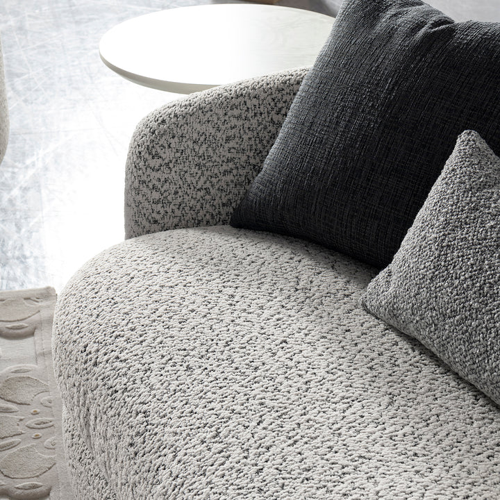 Cream boucle fabric 3 seater sofa nova color swatches.