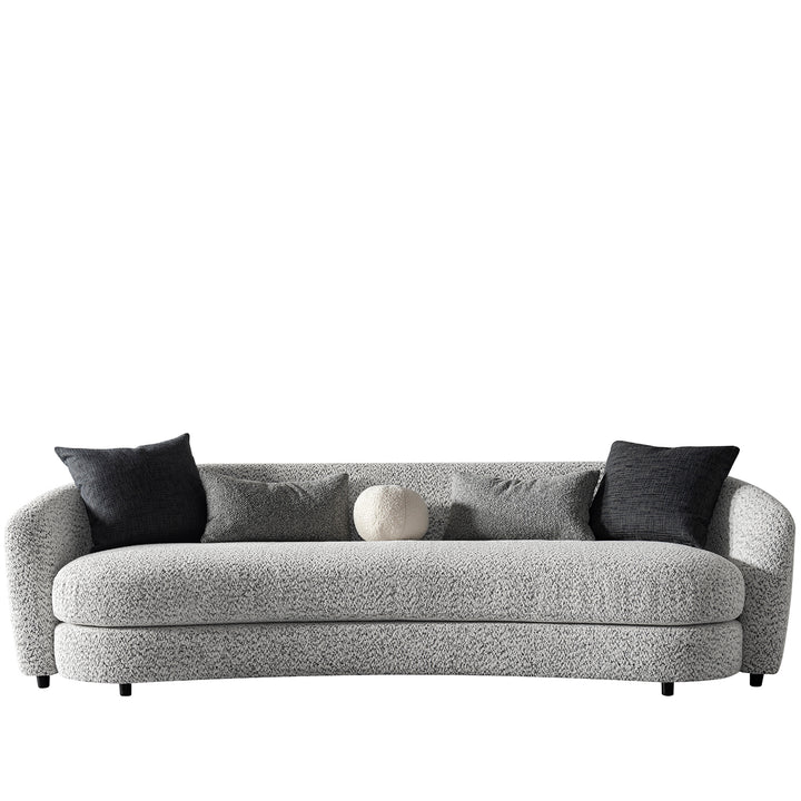 Cream boucle fabric 4 seater sofa nova in white background.