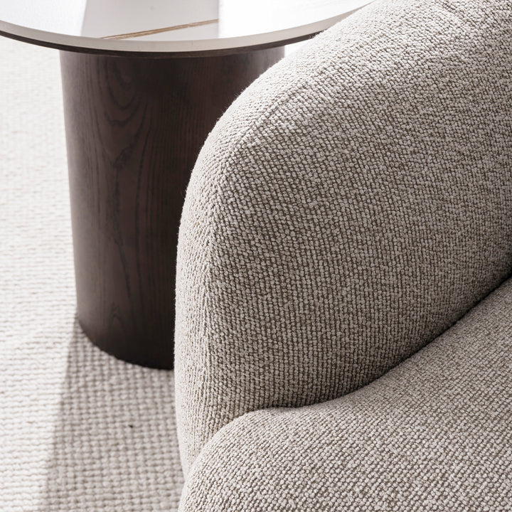 Cream mixed weave fabric 3 seater sofa syra color swatches.