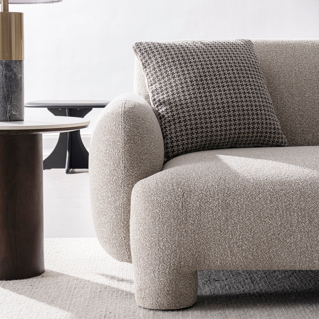 Cream mixed weave fabric 3 seater sofa syra material variants.