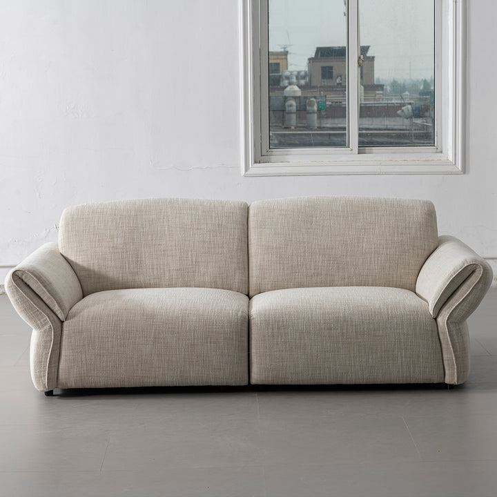 Cream mixed weave fabric sectional 3 seater sofa lunar material variants.