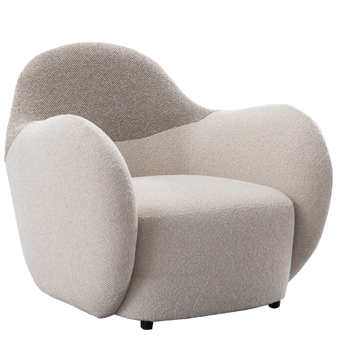 Cream sherpa fabric pu leather 1 seater sofa cocoa environmental situation.