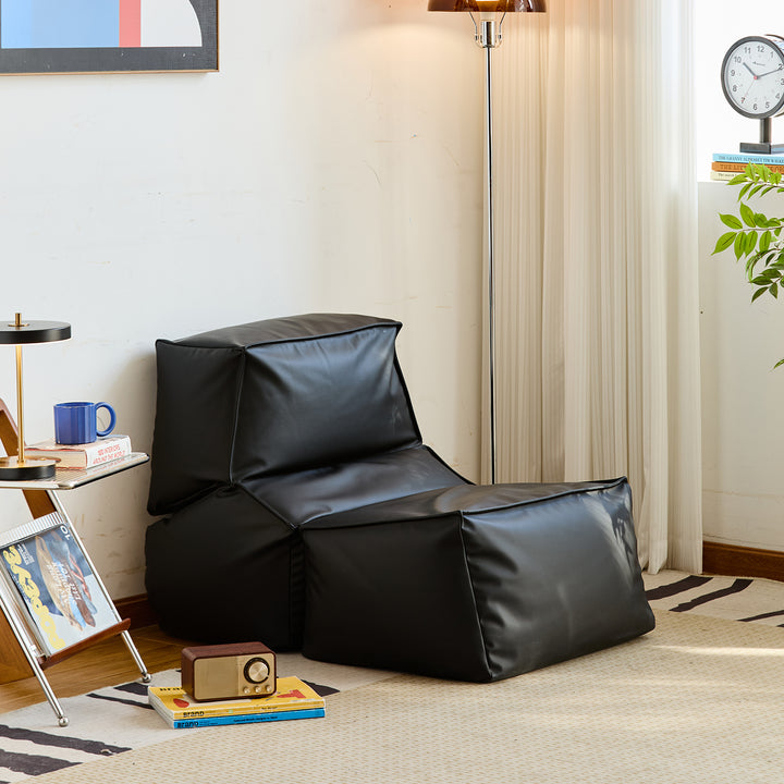 Cream velvet fabric 1 seater sofa lazy detail 1.