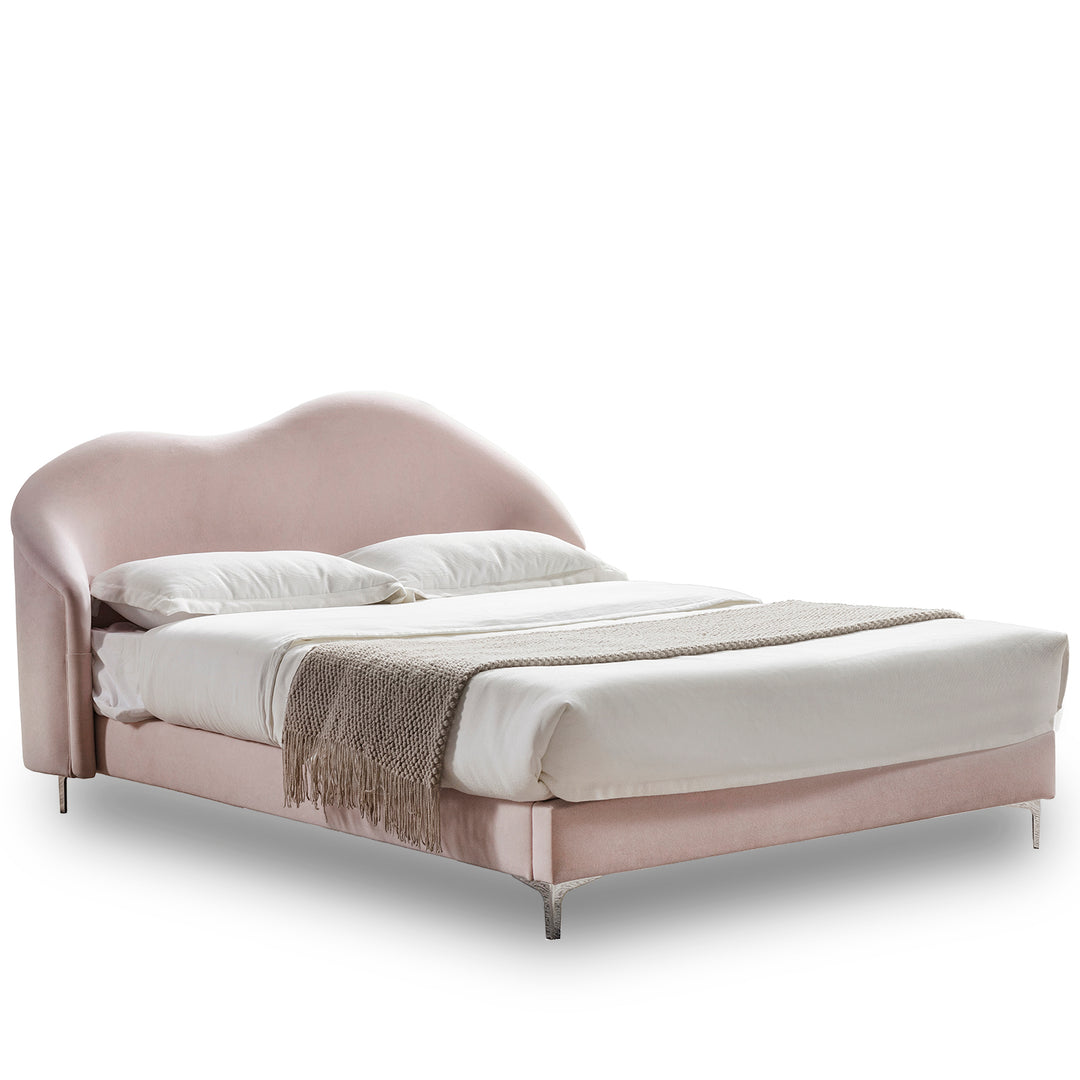 Cream Velvet Fabric Bed Frame LULA