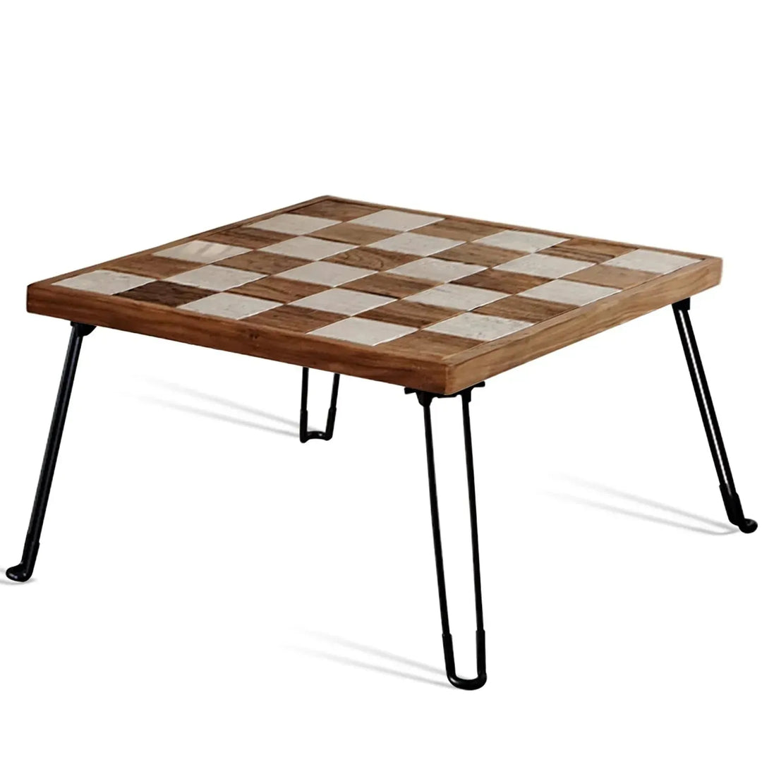 Rustic elm wood foldable square coffee table zenith elm detail 1.