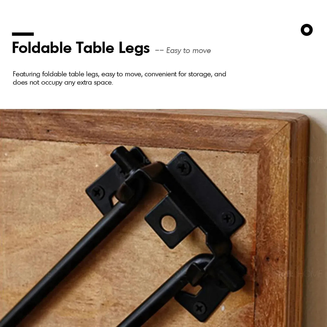 Rustic elm wood foldable square coffee table zenith elm in panoramic view.