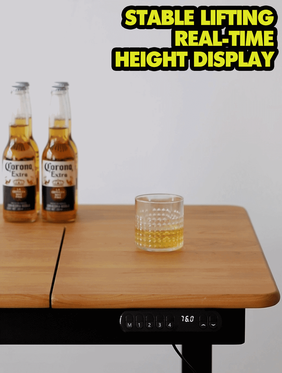 Scandinavian Cherry Wood Electric Height Adjustable Study Table KAZAMA