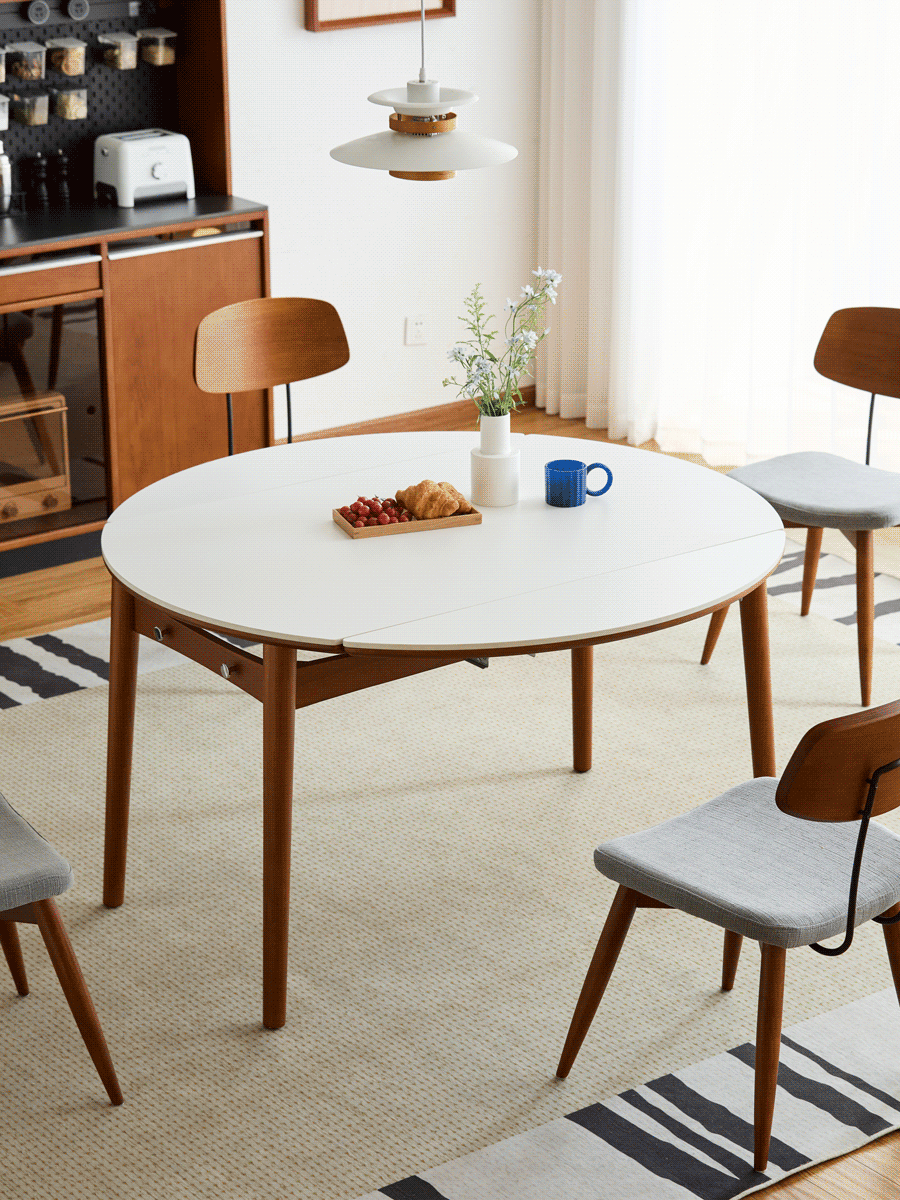 Vintage sintered stone extendable dining table minima material variants.