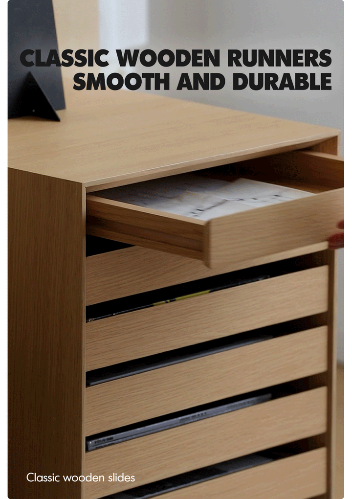 Minimalist Ash Wood Veneer Chest Of 7 Drawers LUCY