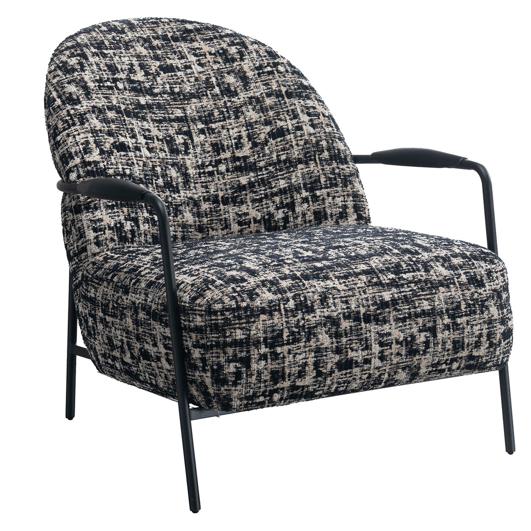 Industrial mixed weave fabric 1 seater sofa trixy in white background.