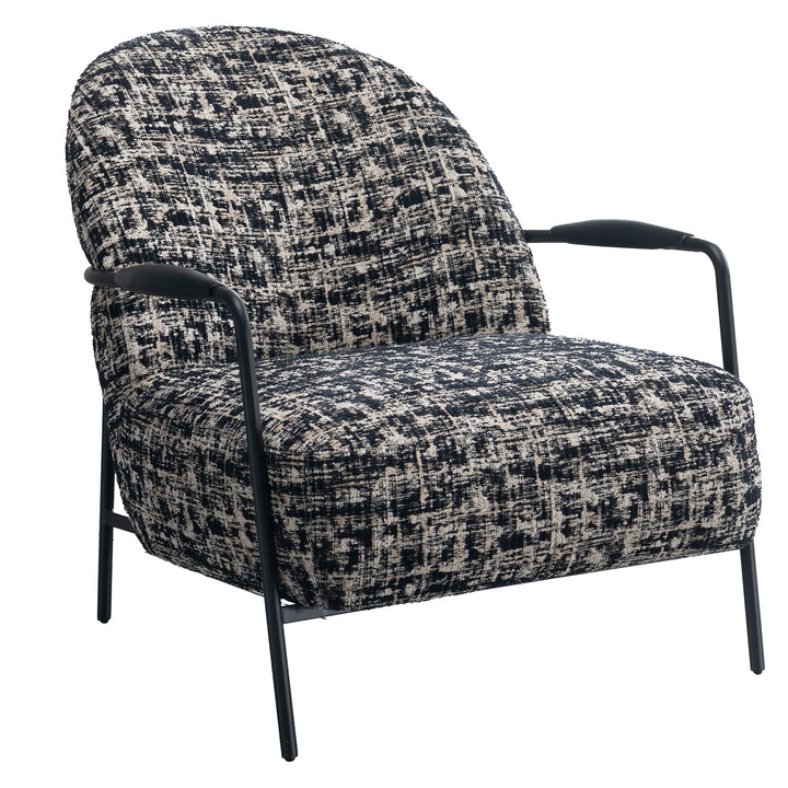 Industrial mixed weave fabric 1 seater sofa trixy in white background.