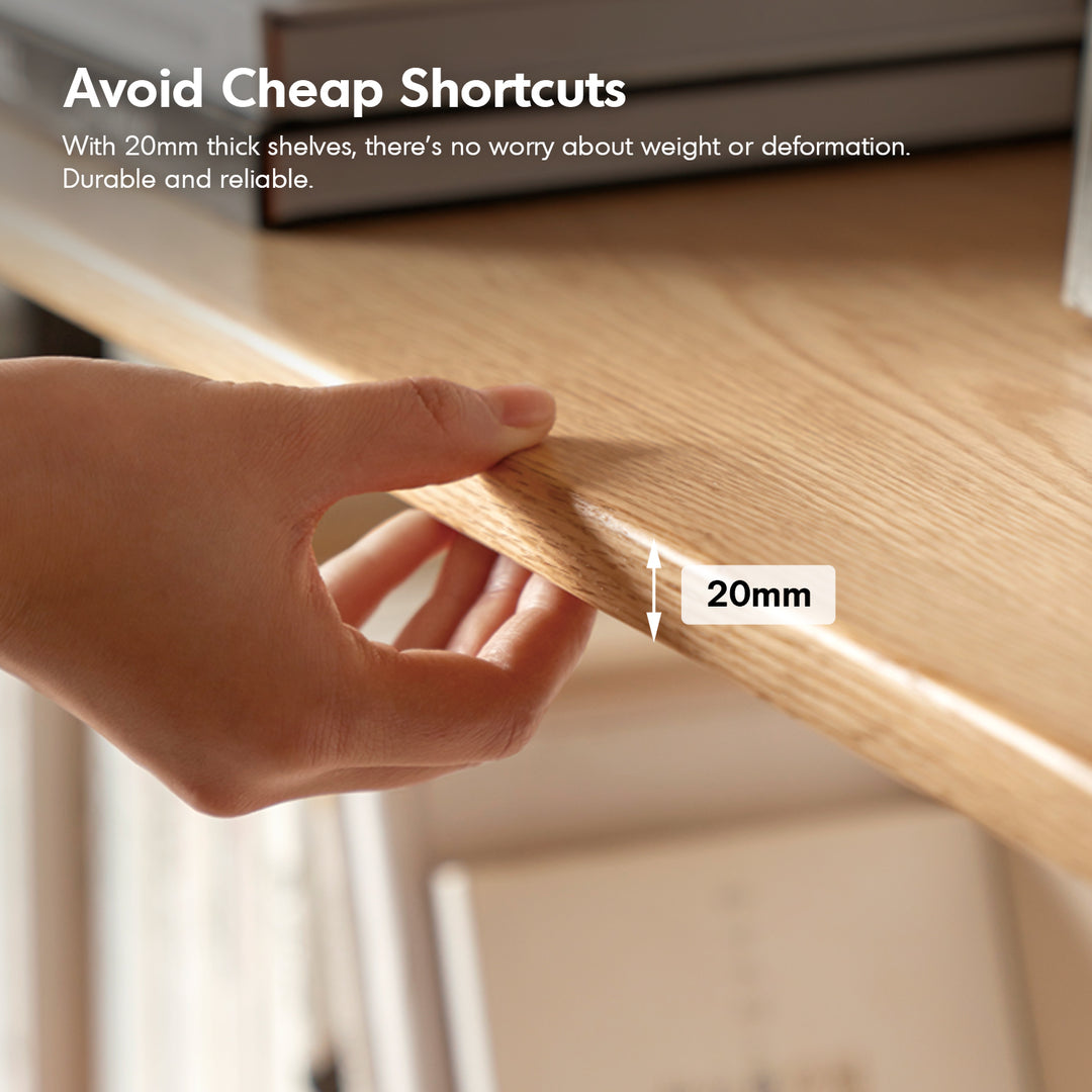 Industrial oak wood wall mounted display shelf shelfix in still life.