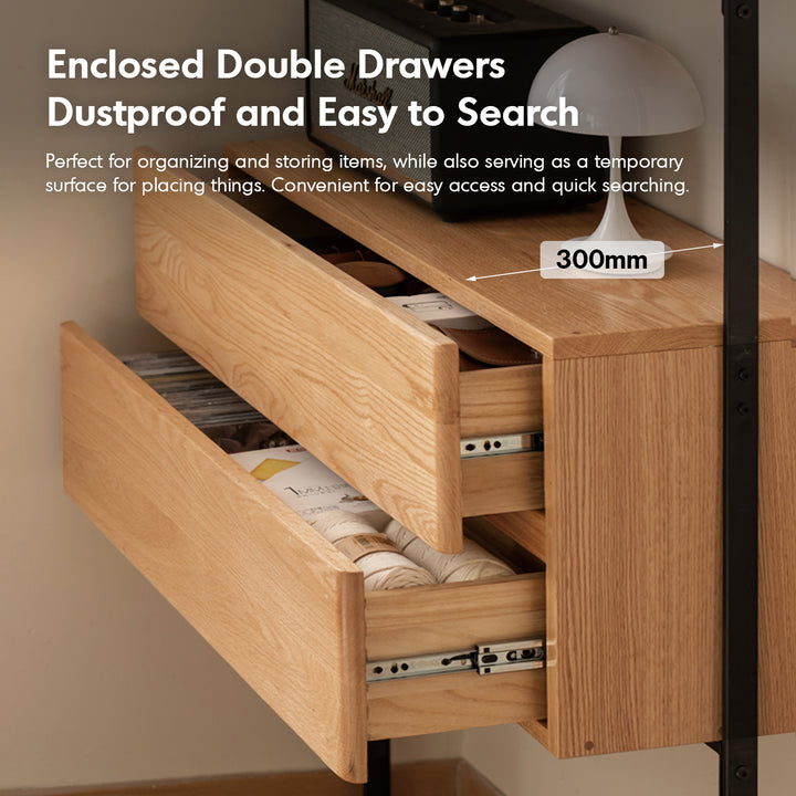 Industrial oak wood wall mounted display shelf shelfix environmental situation.