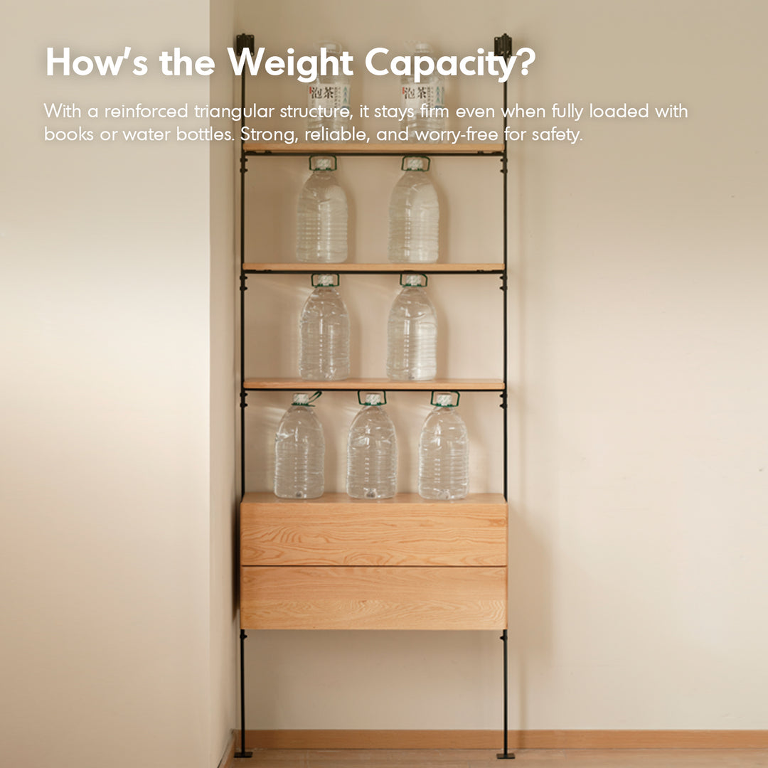 Industrial oak wood wall mounted display shelf shelfix conceptual design.
