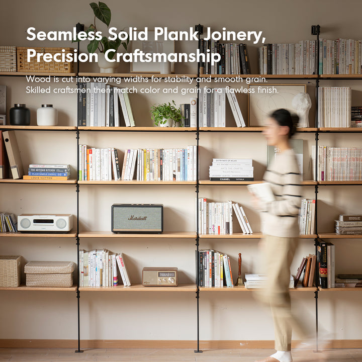 Industrial oak wood wall mounted display shelf shelfix detail 1.