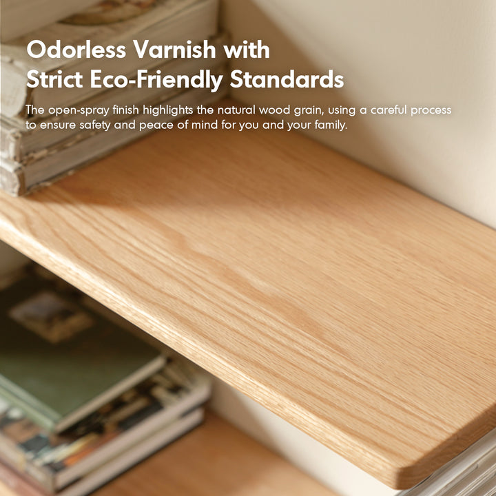 Industrial oak wood wall mounted display shelf shelfix detail 2.