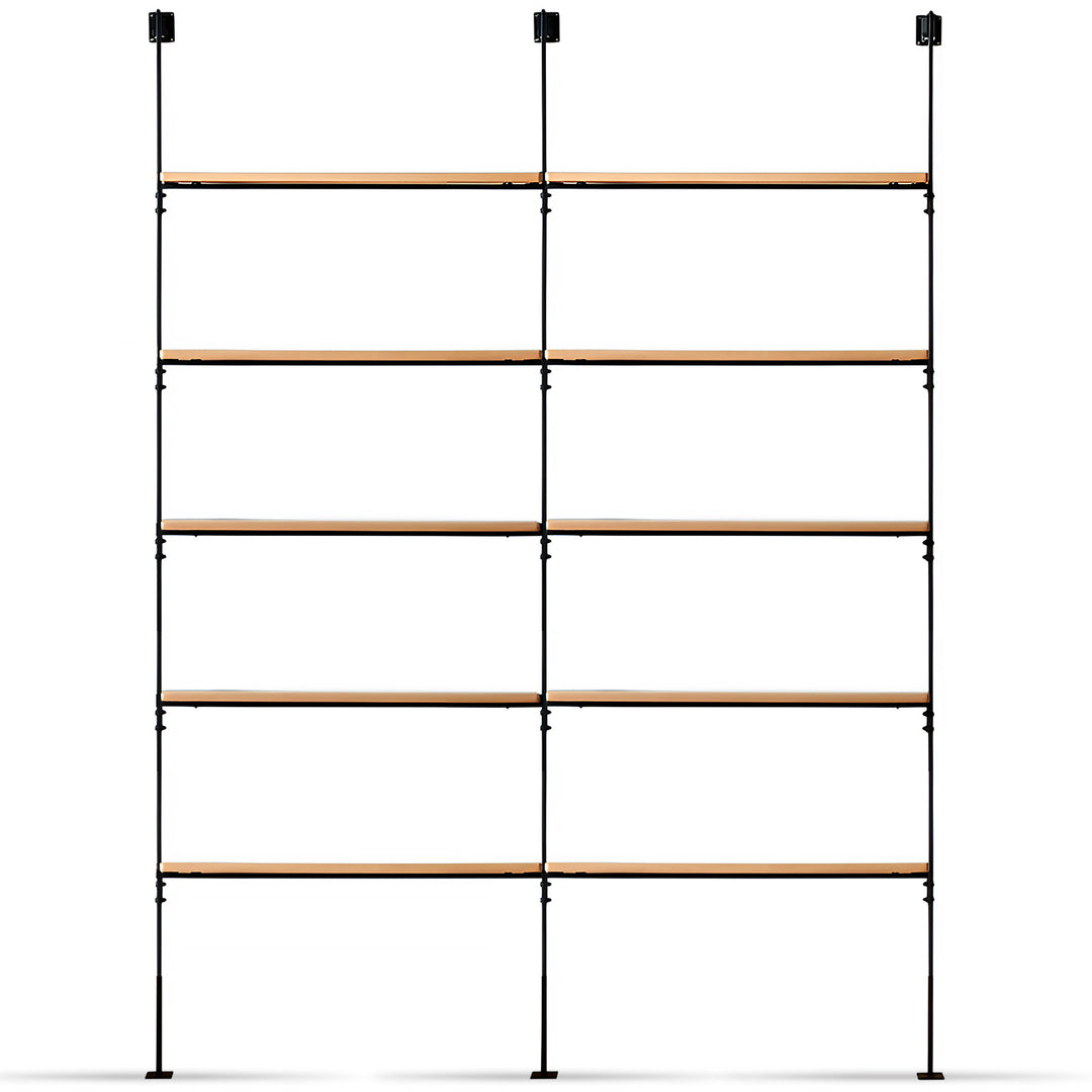 Industrial oak wood wall mounted display shelf shelfix detail 8.