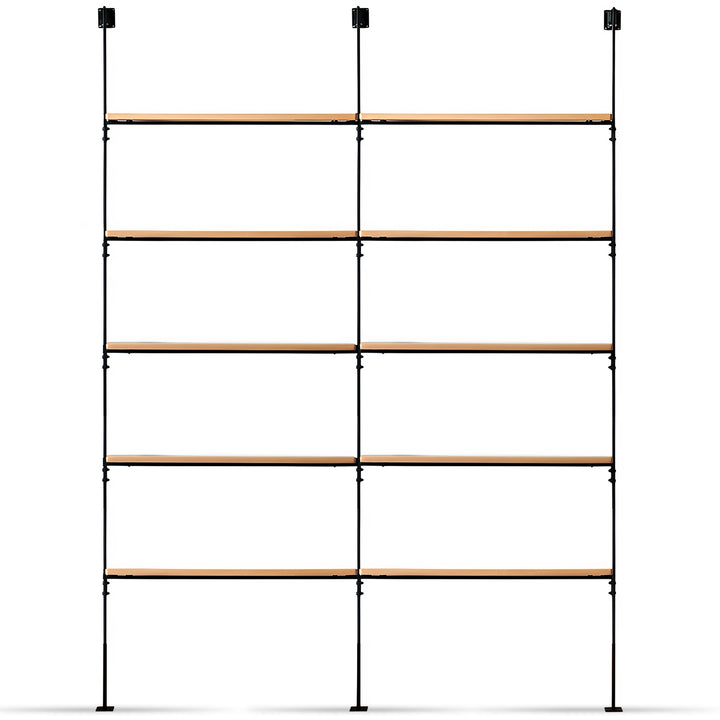 Industrial oak wood wall mounted display shelf shelfix detail 8.