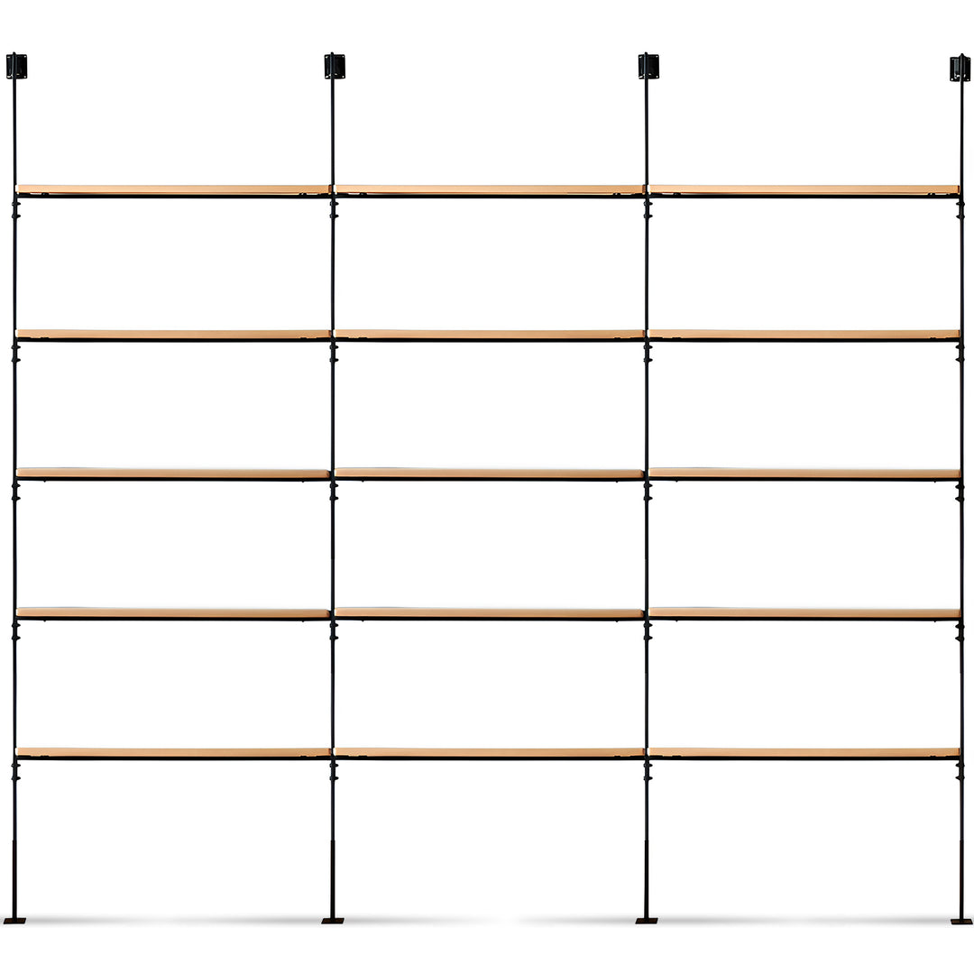 Industrial oak wood wall mounted display shelf shelfix detail 9.