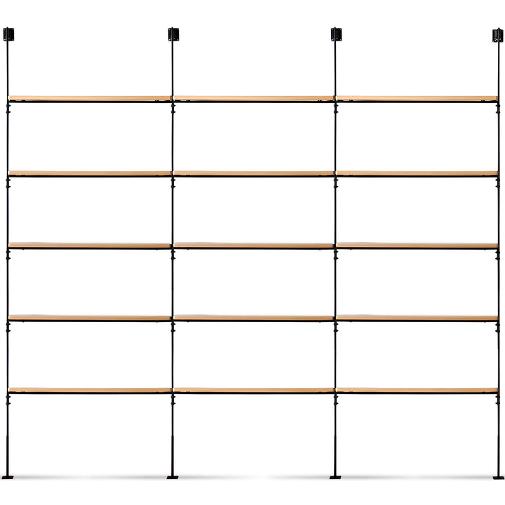 Industrial oak wood wall mounted display shelf shelfix detail 9.