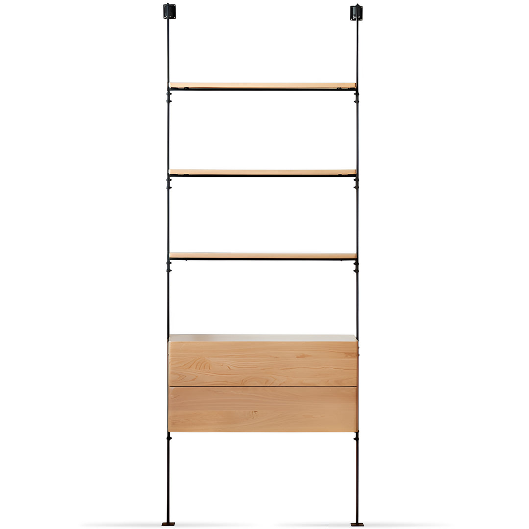 Industrial oak wood wall mounted display shelf shelfix detail 10.