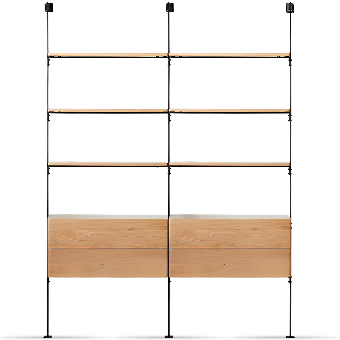 Industrial oak wood wall mounted display shelf shelfix detail 11.