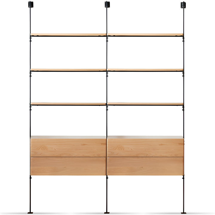Industrial oak wood wall mounted display shelf shelfix detail 11.