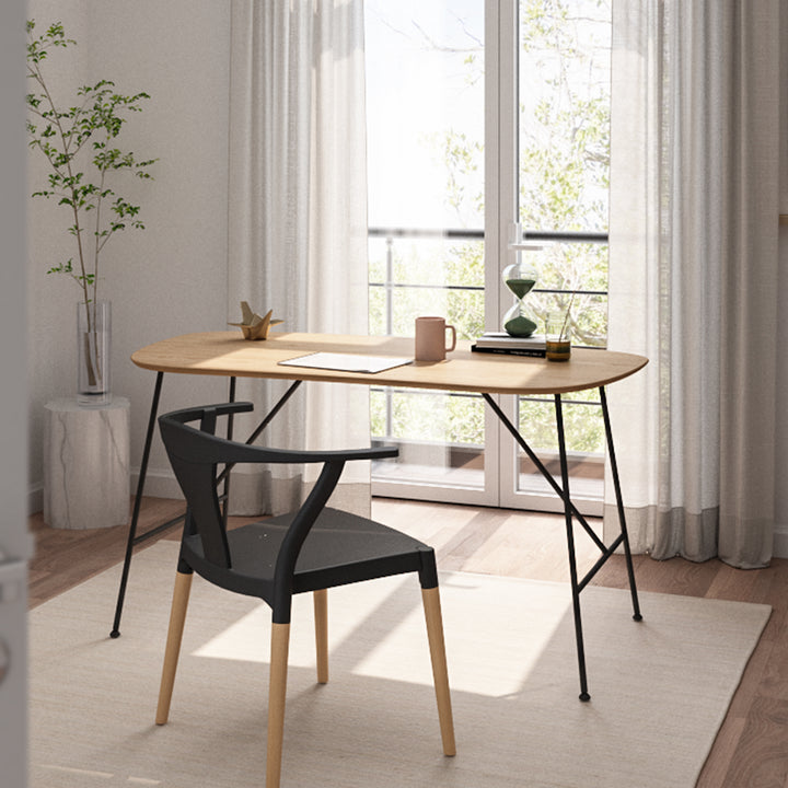 Industrial wood study table tolaro primary product view.