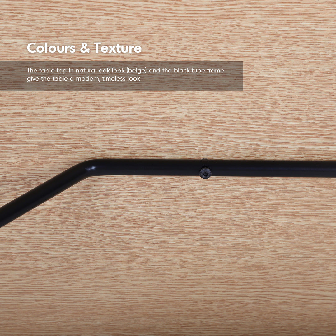 Industrial wood study table tolaro with context.