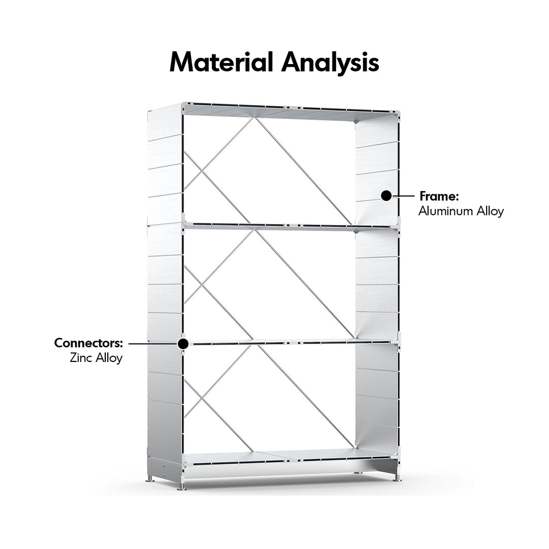 Industrial aluminium bookshelf cube situational feels.