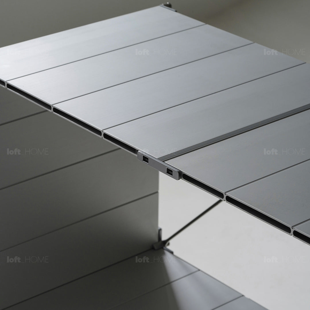 Industrial aluminium side cabinet cube layered structure.