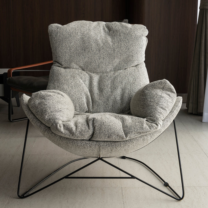 Industrial mixed weave fabric 1 seater sofa chair pomp primary product view.