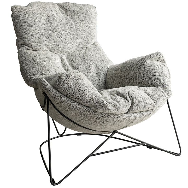 Industrial mixed weave fabric 1 seater sofa chair pomp in white background.