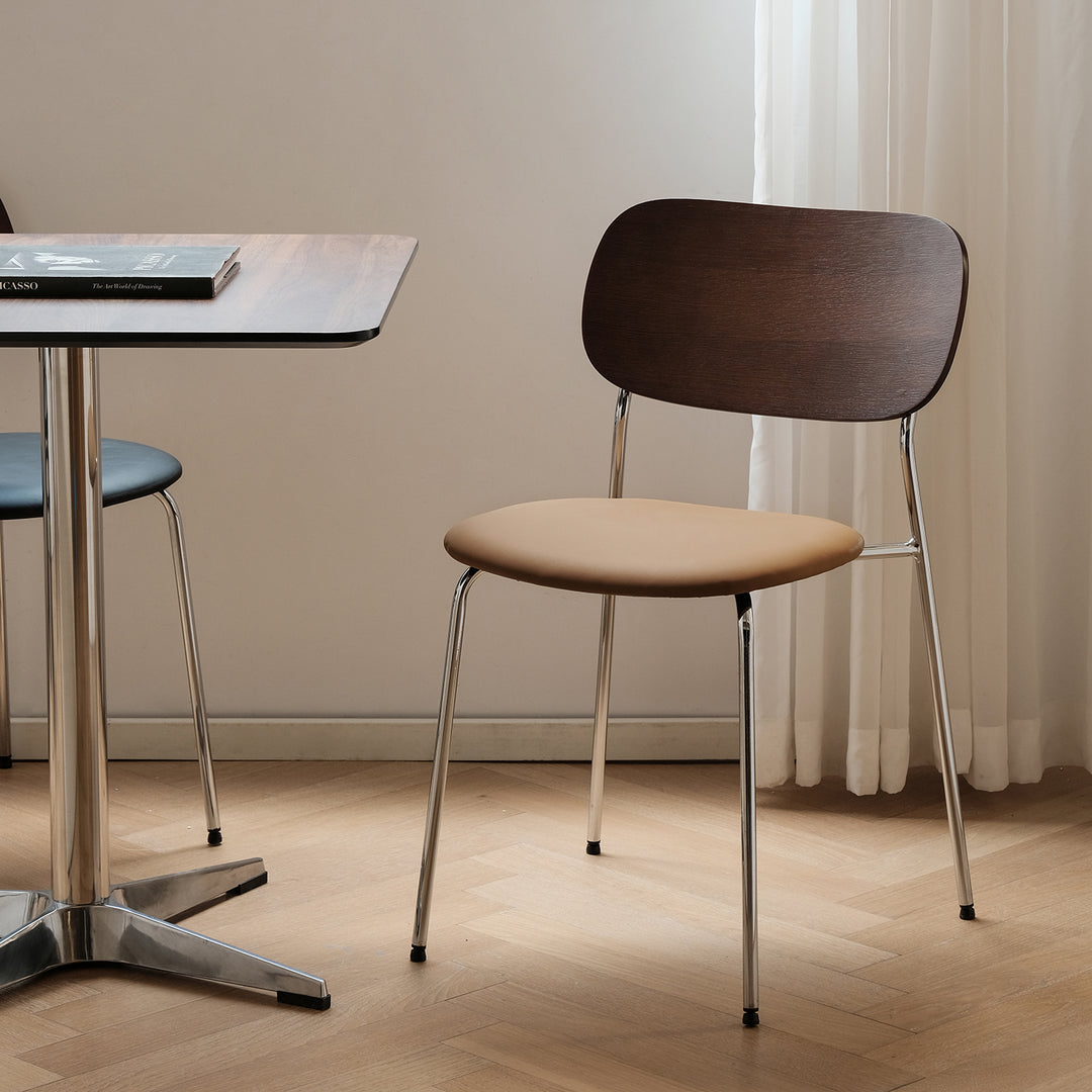 Industrial pu leather dining chair nika primary product view.