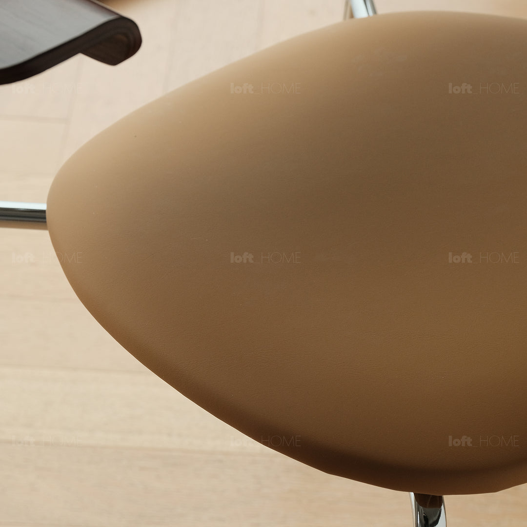 Industrial pu leather dining chair nika material variants.