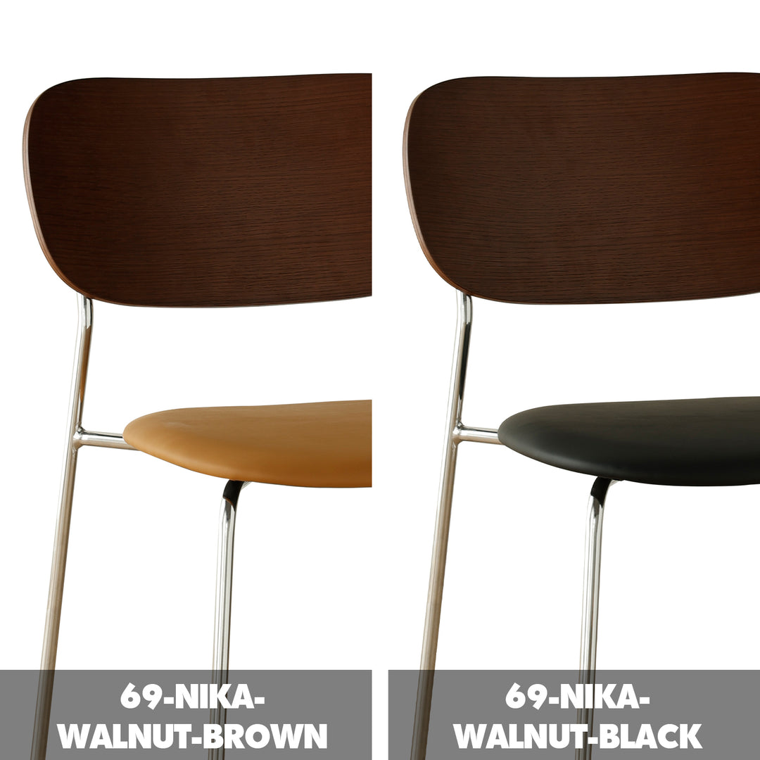 Industrial pu leather dining chair nika color swatches.