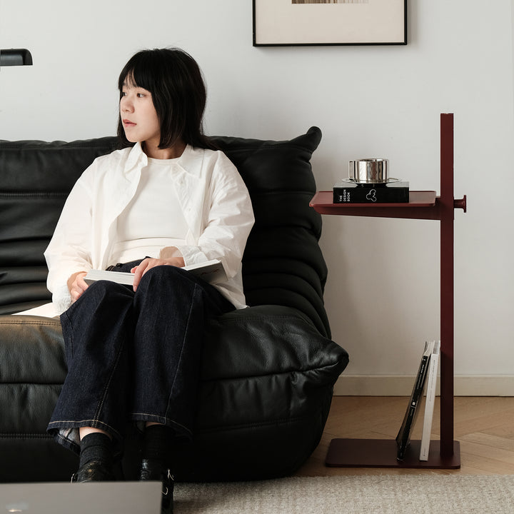 Industrial steel side table string in real life style.