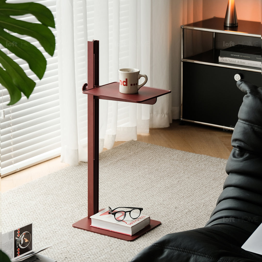 Industrial steel side table string primary product view.